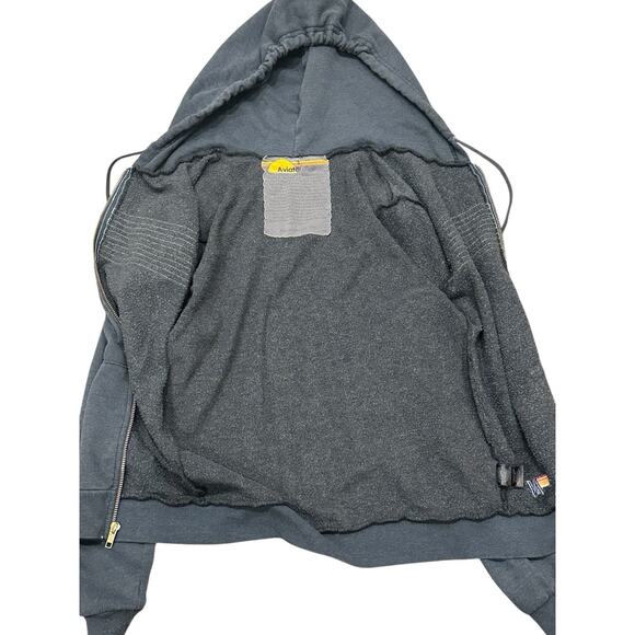 Aviator Nation 5 Stripe Hoodie Unisex Adults Size Small Grey Full Zip - Picture 6 of 11